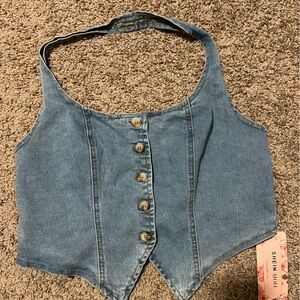 SHEIN Light Blue Women’s Denim Vest